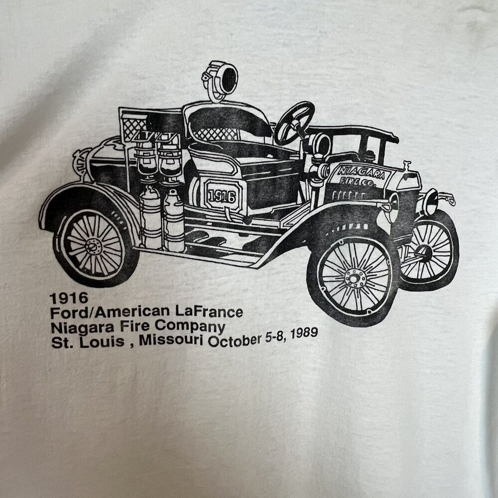Great American Firehouse Exposition 1989 Large T Shirt Single Stitch DISTRESSED